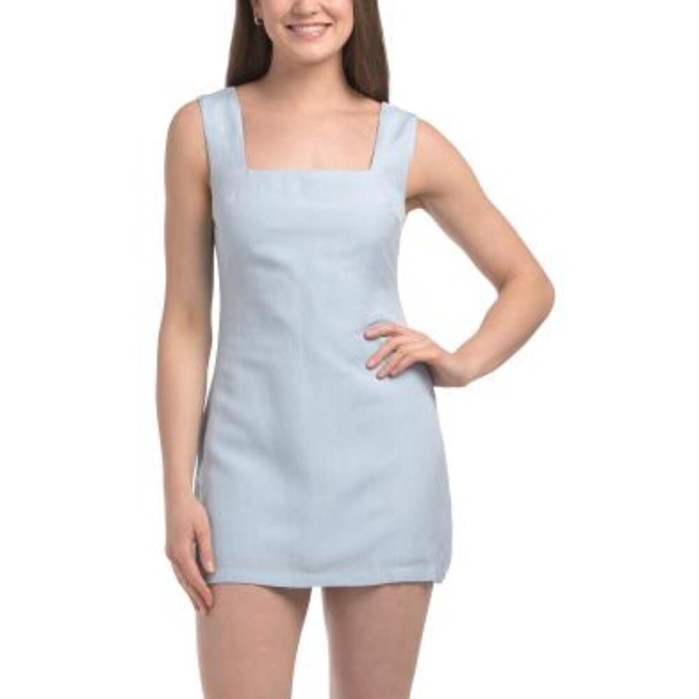 FRENCH CONNECTION Birdie Linen Blend Square Neck Mini Dress - Picture 4 of 4